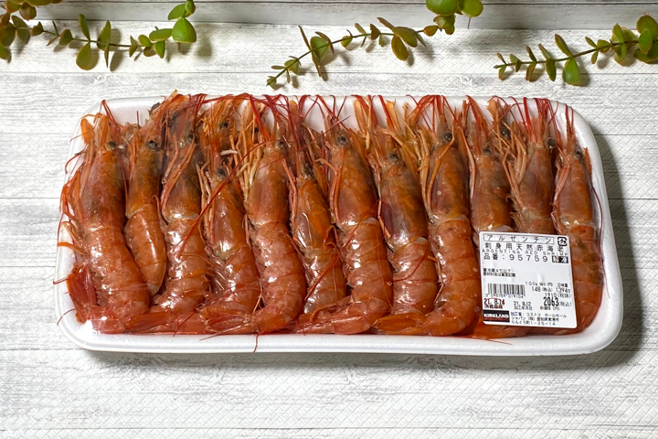 コストコ 刺身用天然赤海老 アルゼンチン産の Red Shrimpを激安で購入して 色々作ってみた