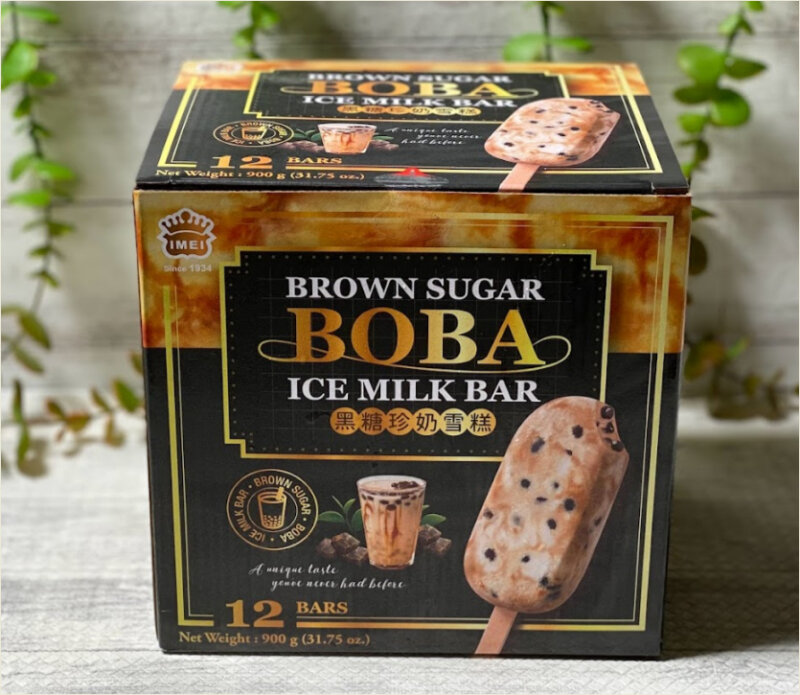 コストコ【タピオカアイスバー】BOBA 台湾産 黒糖ミルク味のタピオカが沢山入った美味しいアイス！リピ確定！